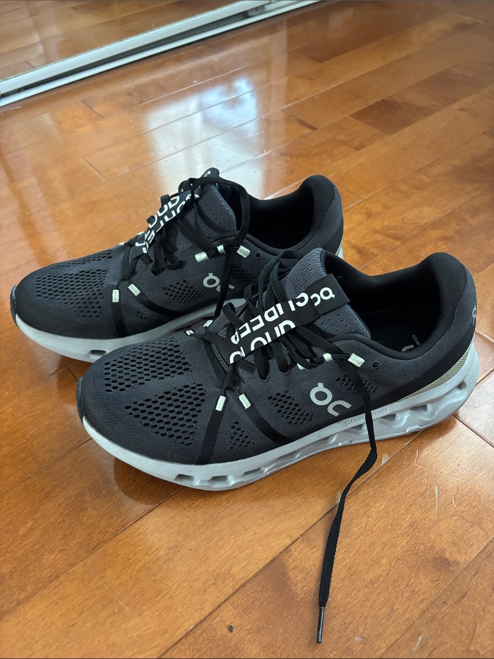 On Running Men's 11 Cloudsurfer Black and Grey Running Shoes
